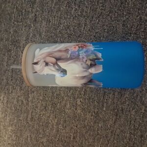 Blue Tumbler with Horse Design